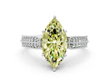 White gold Fancy Yellow Marquise Cut Cut Pave Split Shank Engagement Ring with Four-Prong Setting_12