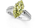 White gold Fancy Yellow Marquise Cut Cut Pave Split Shank Engagement Ring with Four-Prong Setting_13