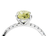 White gold Fancy Yellow Marquise Cut Diamond Brilliant Solitaire Ring with Pavé Band and Four-Prong Setting_16