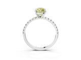 White gold Fancy Yellow Marquise Cut Diamond Brilliant Solitaire Ring with Pavé Band and Four-Prong Setting_27
