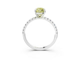 White gold Fancy Yellow Marquise Cut Diamond Brilliant Solitaire Ring with Pavé Band and Four-Prong Setting_3