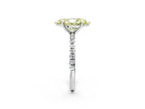 White gold Fancy Yellow Marquise Cut Diamond Brilliant Solitaire Ring with Pavé Band and Four-Prong Setting_8