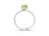 White gold Fancy Yellow Marquise Cut Diamond Brilliant Solitaire Ring with Pavé Band and Four-Prong Setting_9