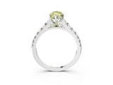 White gold Fancy Yellow Marquise Cut Diamond Cathedral Solitaire Ring with Round  Pavé Band_92