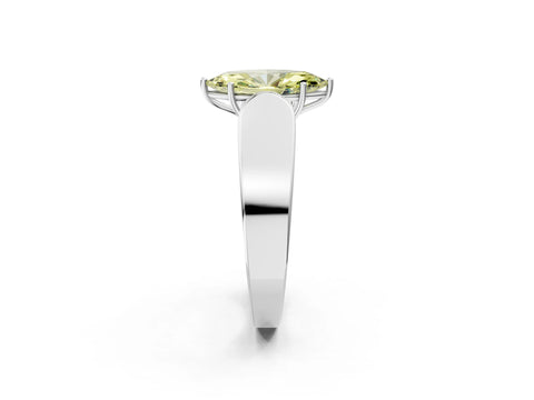 White gold Fancy Yellow Marquise Cut Diamond Channel Set Solitaire Ring with Four-Prong Setting_40