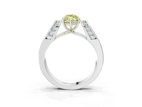 White gold Fancy Yellow Marquise Cut Diamond Channel Set Solitaire Ring with Four-Prong Setting_41