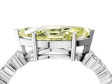 White gold Fancy Yellow Marquise Cut Diamond Cluster Pavé Band with Four-Prong Setting_17