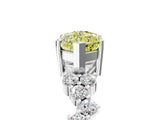 White gold Fancy Yellow Marquise Cut Diamond Cluster Pavé Band with Four-Prong Setting_18