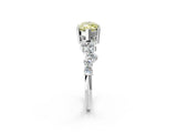 White gold Fancy Yellow Marquise Cut Diamond Cluster Pavé Band with Four-Prong Setting_5