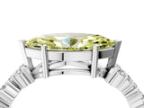 White gold Fancy Yellow Marquise Cut Diamond Cluster Pavé Band with Four-Prong Setting_7