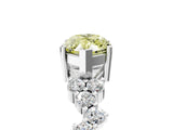 White gold Fancy Yellow Marquise Cut Diamond Cluster Pavé Band with Four-Prong Setting_8