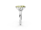 White gold Fancy Yellow Marquise  Cut Diamond Cluster Ring with Round Accent Stones and Prong Setting on a Classic Band_30