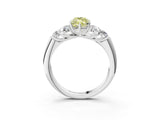 White gold Fancy Yellow Marquise  Cut Diamond Cluster Ring with Round Accent Stones and Prong Setting on a Classic Band_31