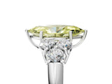 White gold Fancy Yellow Marquise  Cut Diamond Cluster Ring with Round Accent Stones and Prong Setting on a Classic Band_33