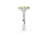 White gold Fancy Yellow Marquise Cut Diamond Cluster Side Stone Solitaire Ring with Prong Setting_55
