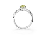 White gold Fancy Yellow Marquise Cut Diamond Cluster Side Stone Solitaire Ring with Prong Setting_56
