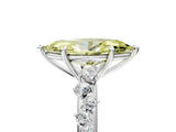 White gold Fancy Yellow Marquise Cut Diamond Cluster Side Stone Solitaire Ring with Prong Setting_58