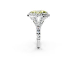 White gold Fancy Yellow Marquise Cut Diamond Double Halo Ring with Split Shank and Prong Setting_29
