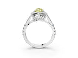 White gold Fancy Yellow Marquise Cut Diamond Double Halo Ring with Split Shank and Prong Setting_30