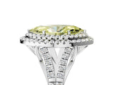 White gold Fancy Yellow Marquise Cut Diamond Double Halo Ring with Split Shank and Prong Setting_32