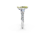White gold Fancy Yellow Marquise Cut Diamond Engagement Ring with Baguette Side Stones and Channel Set Band_31