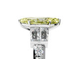 White gold Fancy Yellow Marquise Cut Diamond Engagement Ring with Baguette Side Stones and Channel Set Band_34