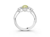 White gold Fancy Yellow Marquise  Cut Diamond Engagement Ring with Bezel Set Round Side Stones and Prong Setting_27