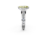 White gold Fancy Yellow Marquise  Cut Diamond Engagement Ring with Pavé Band and Four-Prong Setting_5