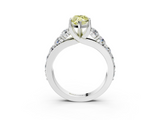 White gold Fancy Yellow Marquise  Cut Diamond Engagement Ring with Pavé Band and Four-Prong Setting_6