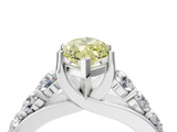 White gold Fancy Yellow Marquise  Cut Diamond Engagement Ring with Pavé Band and Four-Prong Setting_7