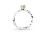 White gold Fancy Yellow Marquise Cut Diamond Engagement Ring with Side Stone Accents and Four-Prong Setting_135