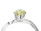 White gold Fancy Yellow Marquise Cut Diamond Engagement Ring with Side Stone Accents and Four-Prong Setting_136