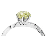 White gold Fancy Yellow Marquise Cut Diamond Engagement Ring with Side Stone Accents and Four-Prong Setting_16