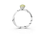 White gold Fancy Yellow Marquise Cut Diamond Engagement Ring with Side Stone Accents and Four-Prong Setting_3