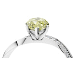 White gold Fancy Yellow Marquise Cut Diamond Engagement Ring with Side Stone Accents and Four-Prong Setting_4