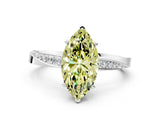 White gold Fancy Yellow Marquise Cut Diamond Engagement Ring with Side Stone Accents and Four-Prong Setting_42