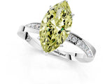 White gold Fancy Yellow Marquise Cut Diamond Engagement Ring with Side Stone Accents and Four-Prong Setting_43
