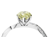 White gold Fancy Yellow Marquise Cut Diamond Engagement Ring with Side Stone Accents and Four-Prong Setting_46