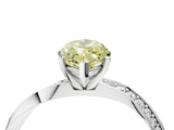 White gold Fancy Yellow Marquise Cut Diamond Engagement Ring with Side Stone Accents and Four-Prong Setting_52