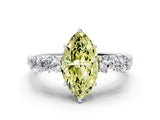 White gold Fancy Yellow Marquise  Cut Diamond Five-Stone Prong Set White Gold Ring_29