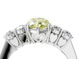 White gold Fancy Yellow Marquise  Cut Diamond Five-Stone Prong Set White Gold Ring_32
