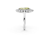 White gold Fancy Yellow Marquise Cut Diamond Floral Double Halo Engagement Ring with Prong Setting_38