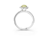 White gold Fancy Yellow Marquise  Cut Diamond Floral Halo Engagement Ring with Pavé Band and Prong Setting_32