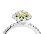 White gold Fancy Yellow Marquise  Cut Diamond Floral Halo Engagement Ring with Pavé Band and Prong Setting_33