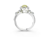 White gold Fancy Yellow Marquise  Cut Diamond Floral Halo Engagement Ring with Shared Prong Setting 4