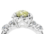 White gold Fancy Yellow Marquise  Cut Diamond Floral Halo Engagement Ring with Shared Prong Setting 5