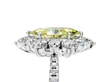 White gold Fancy Yellow Marquise  Cut Diamond Floral Halo Pave Band with Prong Setting_5