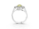 White gold Fancy Yellow Marquise Cut Diamond Floral Halo Split Shank Prong Setting Ring_15