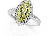 White gold Fancy Yellow Marquise Cut Diamond Halo Engagement Ring with Pavé Band and Prong Setting_52