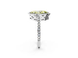 White gold Fancy Yellow Marquise Cut Diamond Halo Engagement Ring with Pavé Band and Prong Setting_53